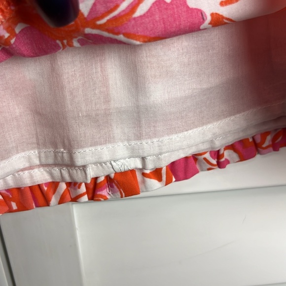 Lilly Pulitzer Callie Floral Ruffled Mini Skirt Size 0 Tango Orange - Picture 4 of 9